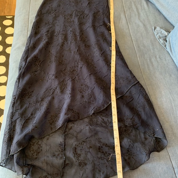 High/lo Hemline Glittery Navy Blue Dress. - Picture 6 of 8